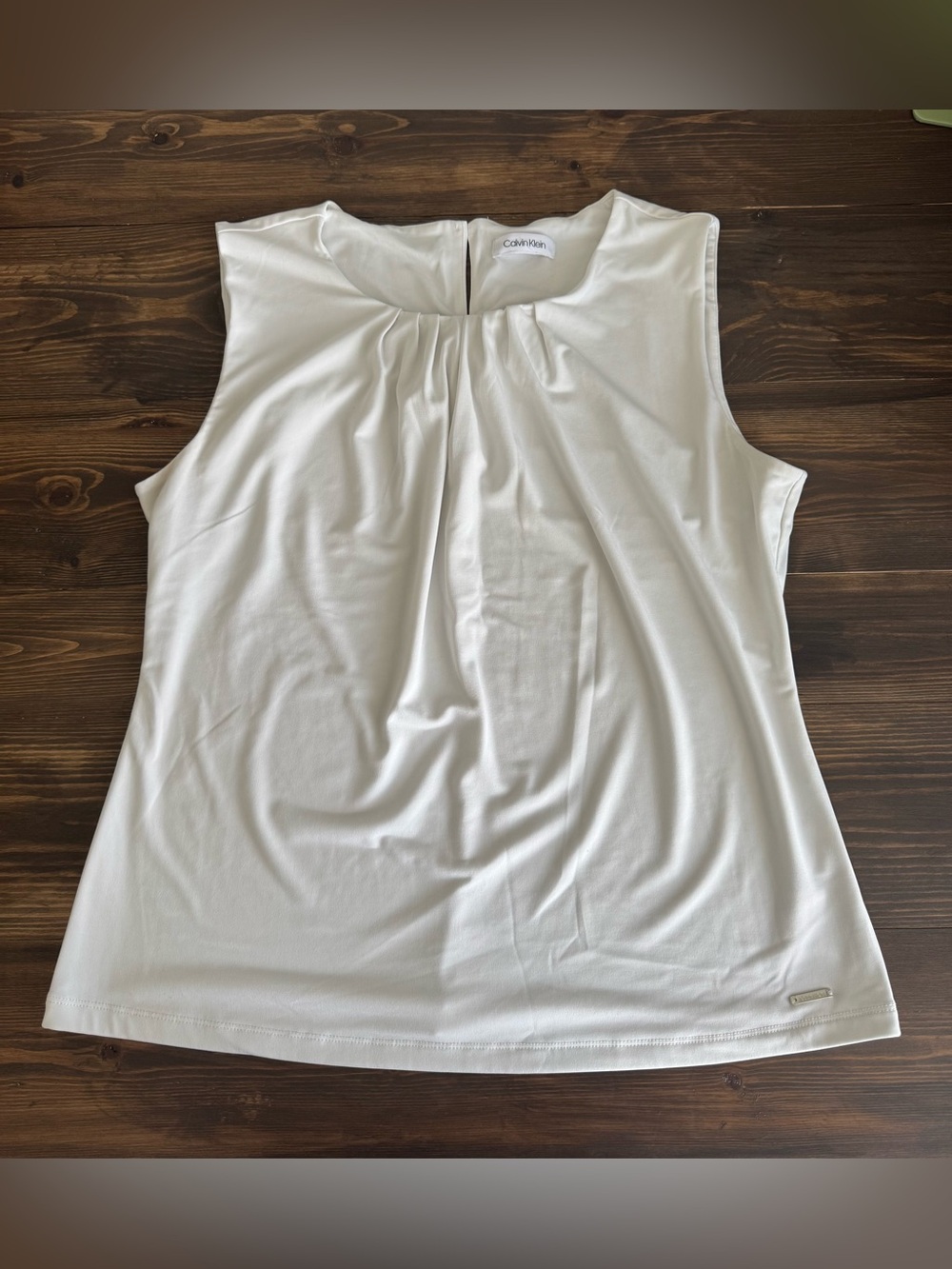 Calvin Klein Sleeveless Pleated Neck Camisole